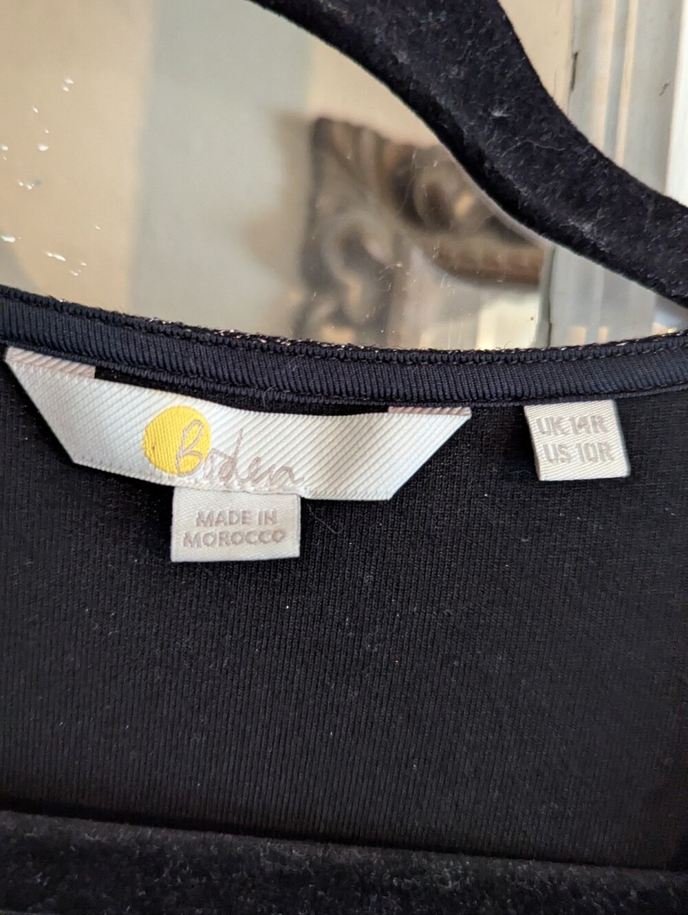 Boden Black Glitter Midi Surplice Dress 10 Large NWOT - Picture 6 of 7